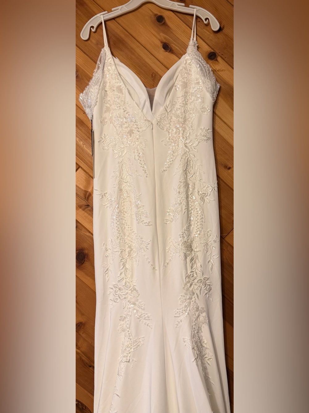 Stella Couture Style 24555 Wedding Dress Size 8 Train Mermaid Style Off Shoulder - Picture 6 of 13